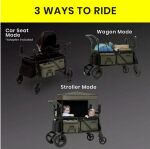 Kids Stroller Wagon Canopy with Cooler Bag and Parent Organi