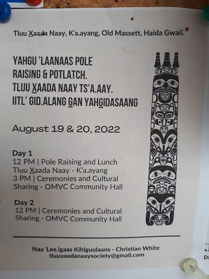 Yahgu 'Laanaas Pole Raising and Potlatch