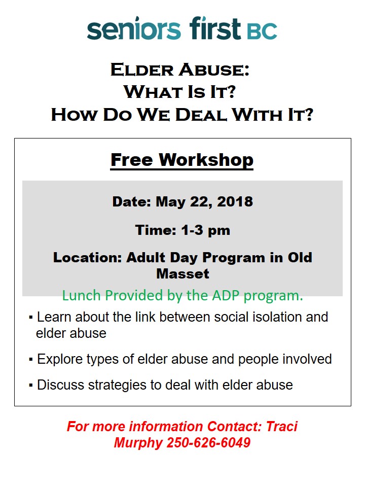 Elder Abuse Workshop by Seniors First BC