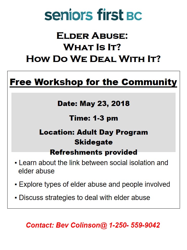 Elder Abuse Workshop by Seniors First BC