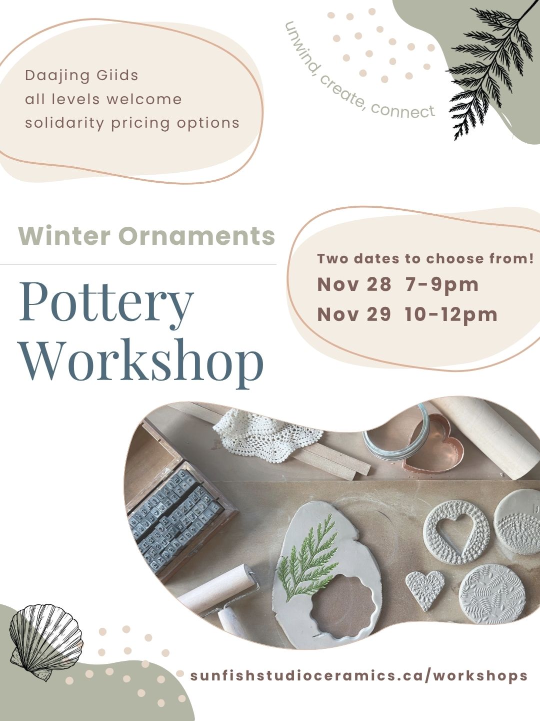 Pottery Workshop - Winter Ornaments