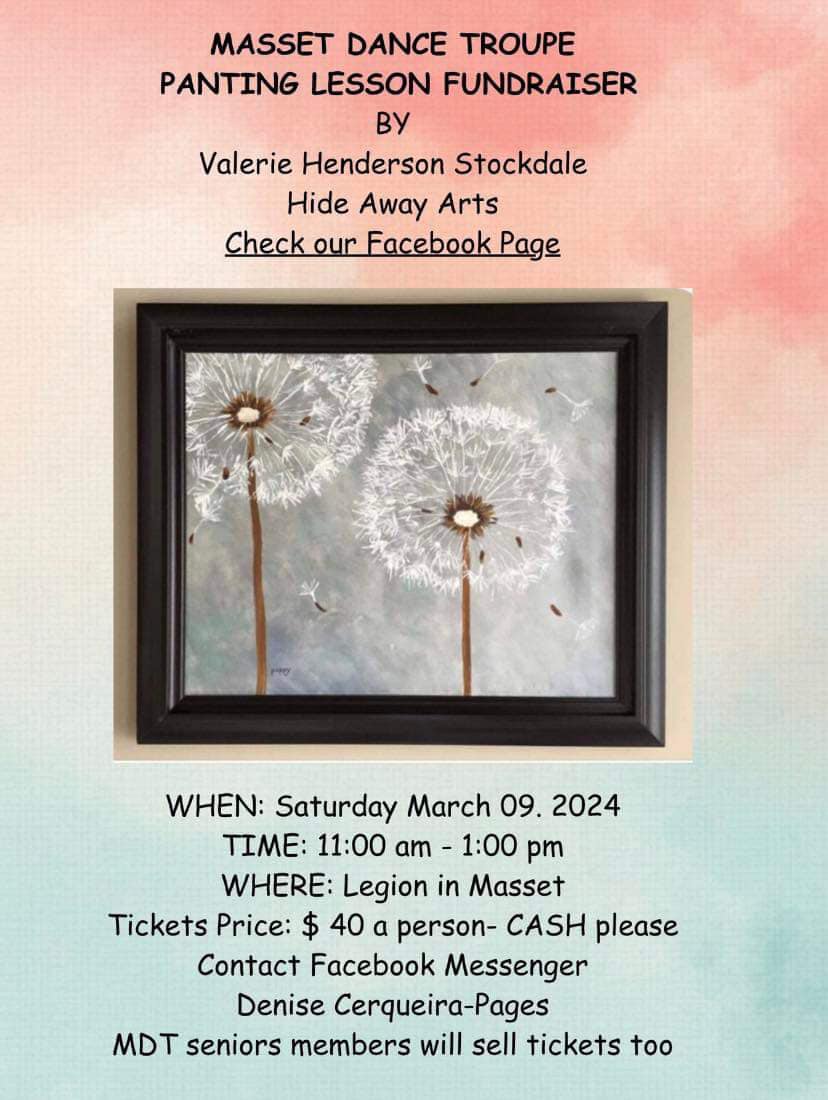 Painting Lesson Fundraiser for the Masset Dance Troupe