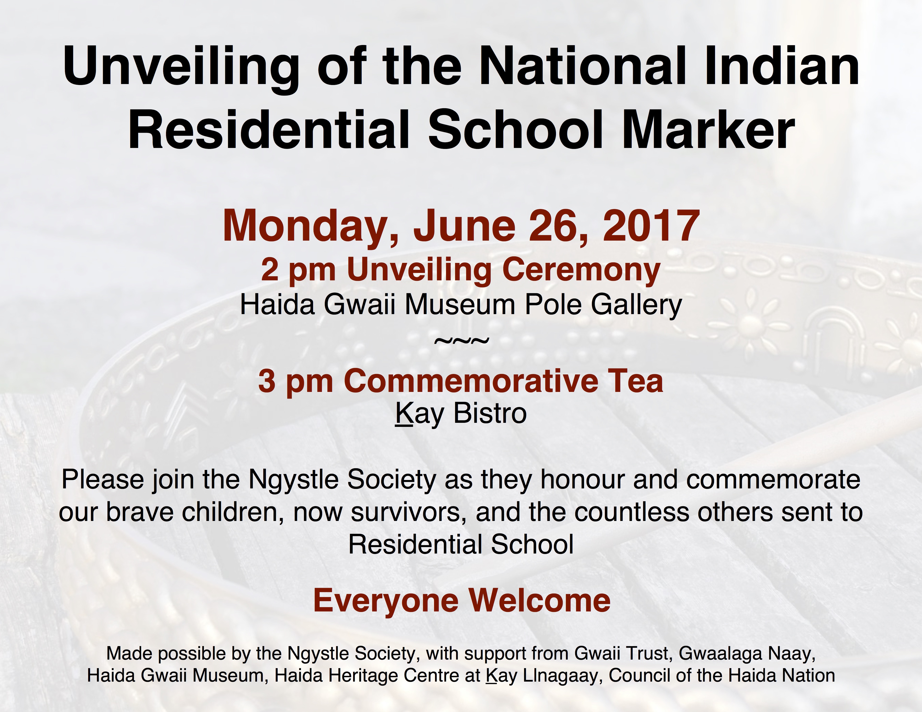 Unveiling of the National Indian Residential School Commemorative Marker