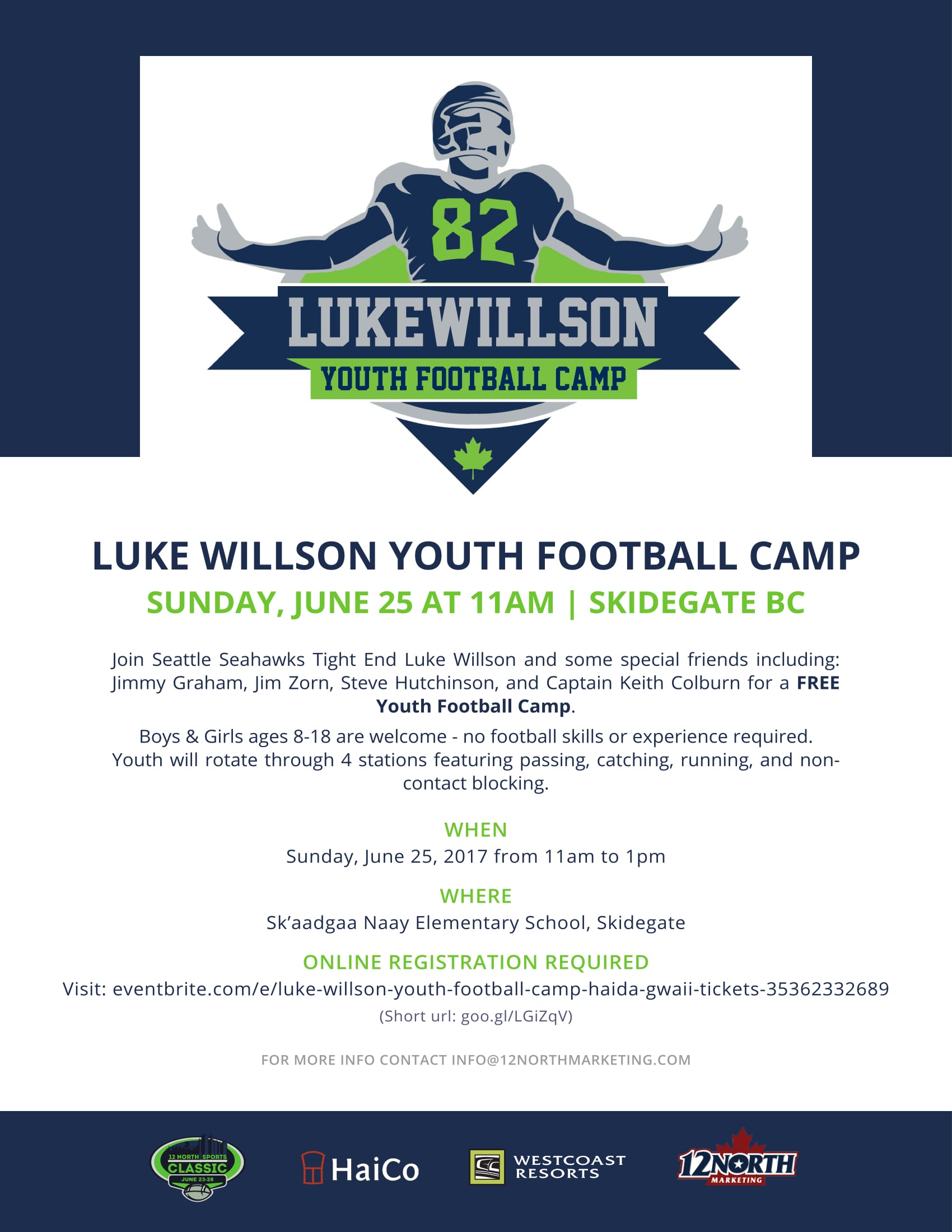 Luke Willson Youth Football Camp 