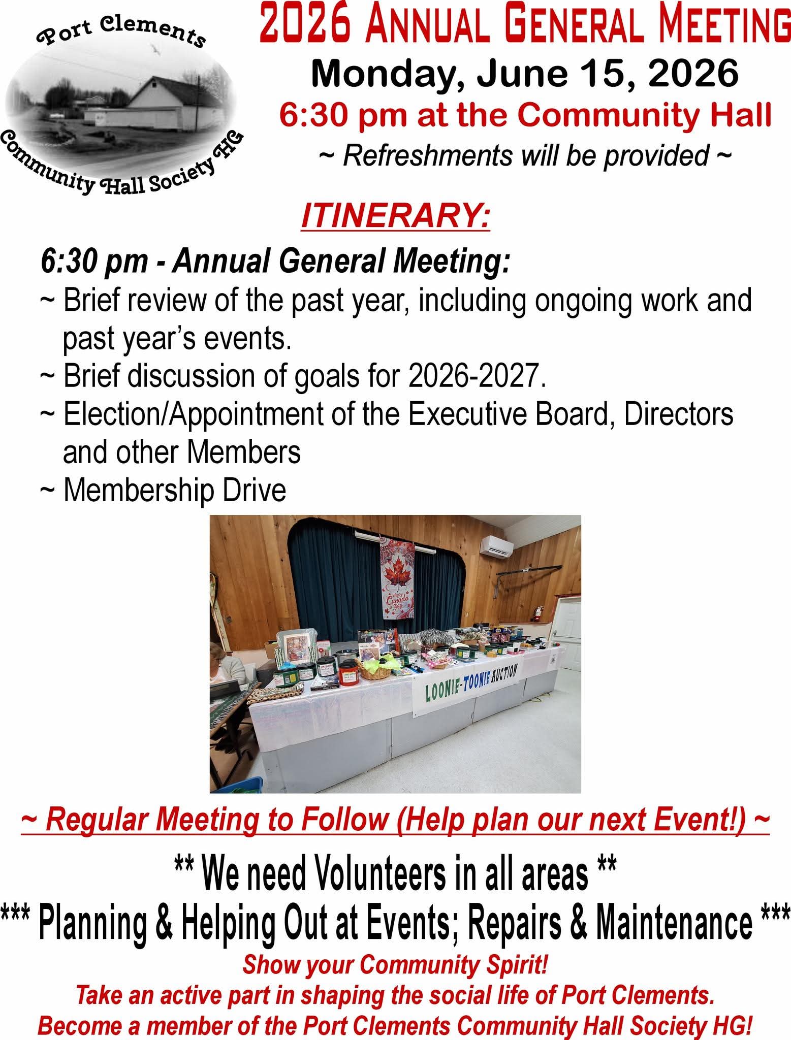AGM Port Clements Community Hall